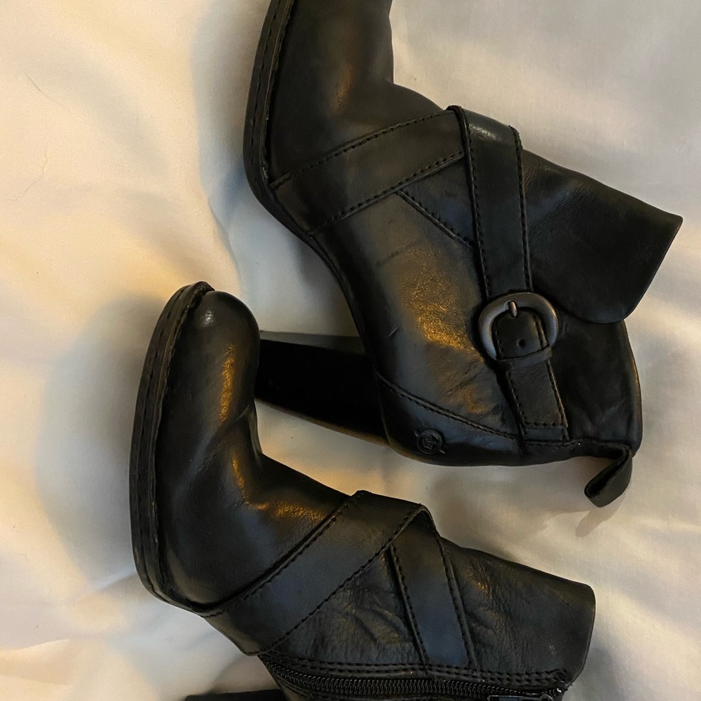 COPY - Born Black Leather Ankle Boots - Picture 2 of 3